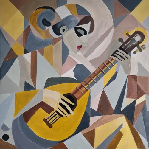 تابلو نقاشی اکریلیک مدل ماندولین کد 119